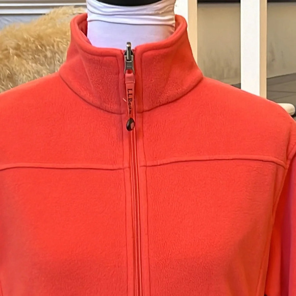 L.L. Bean Full Zip Outdoors Burnt Orange Fleece Polartec Jacket Size Medium - Picture 2 of 5